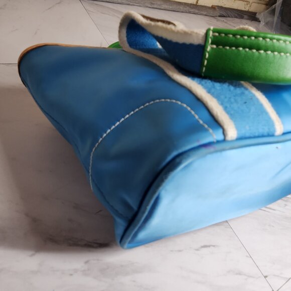 Vintage Coach Hampton Y2K Blue Handbag Tote Purse - Picture 8 of 13